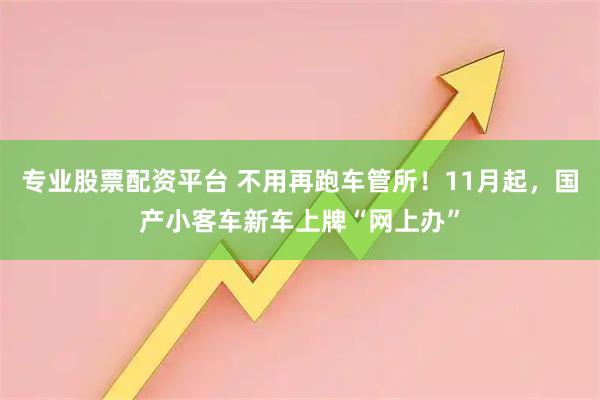 专业股票配资平台 不用再跑车管所！11月起，国产小客车新车上牌“网上办”